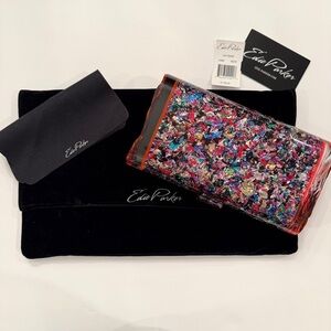 Edie Parker Lara Backlight Rainbow Confetti Acrylic Clutch